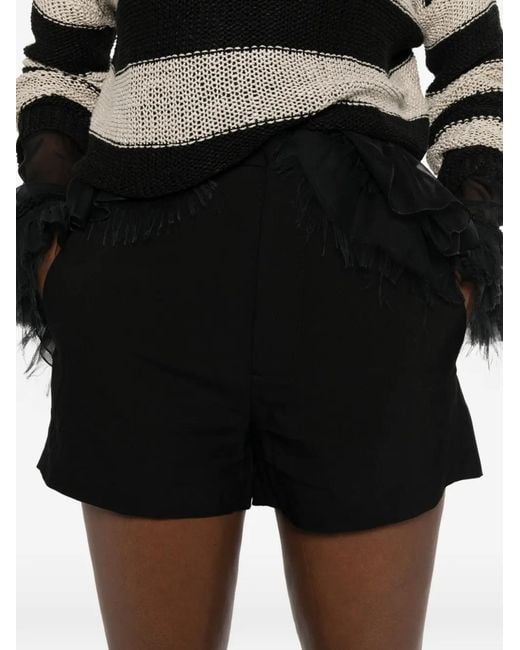 Ann Demeulemeester Black Belt-Loop Shorts