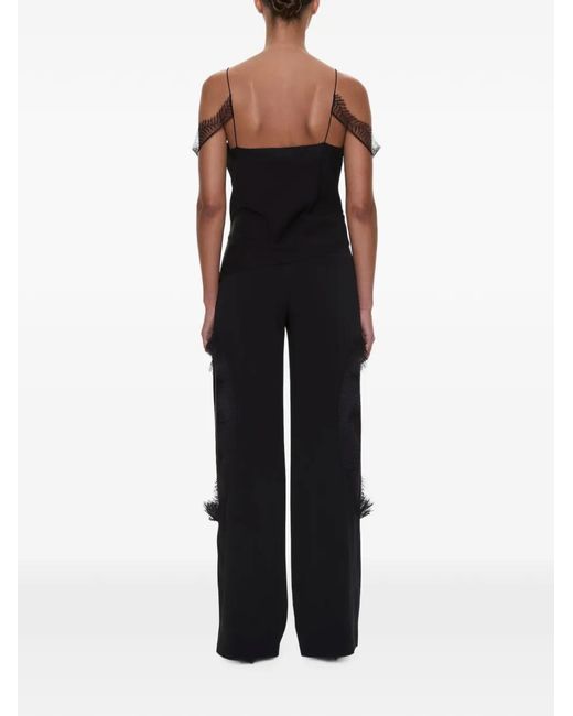 Christopher Esber Black Miro Lace-Trim Top