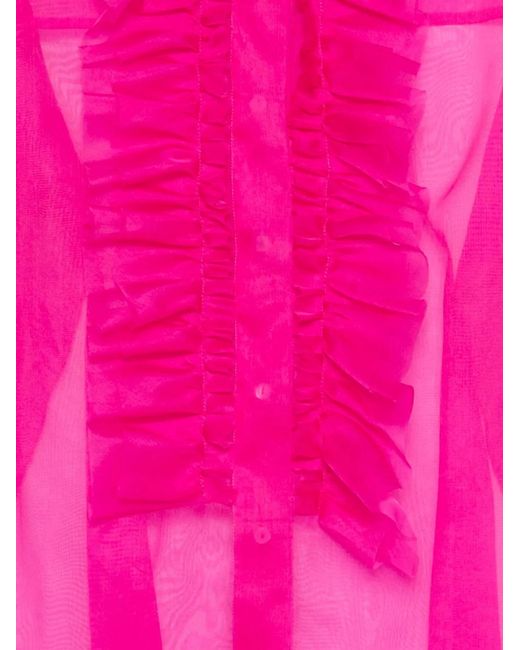 P.A.R.O.S.H. Pink Shake Ruffled Blouse
