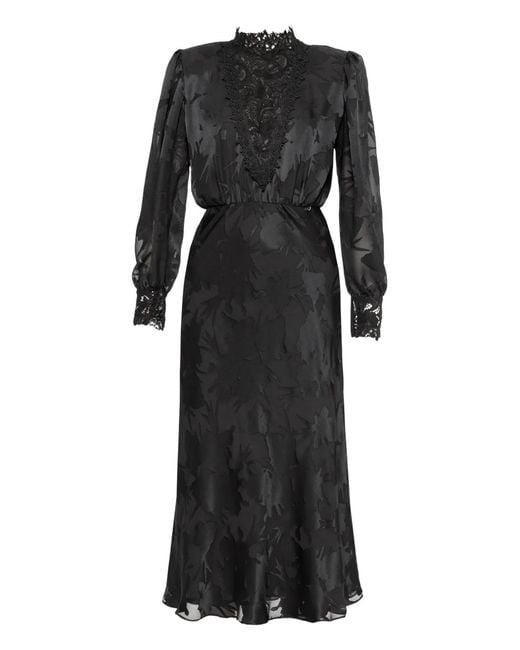 how to dress y2k grunge L'AGENCE Fenna Silk Lace Dress In Black