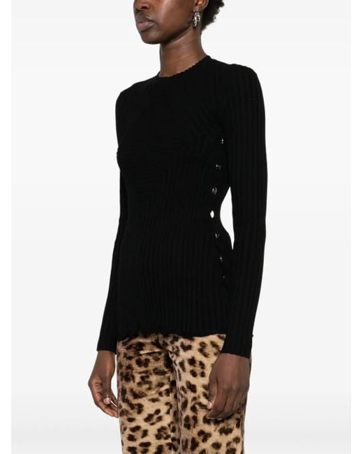 Rabanne Black Ribbed Sweater