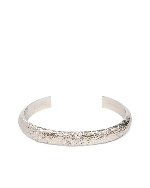 MM6 by Maison Margiela White Textured-Finish Bracelet