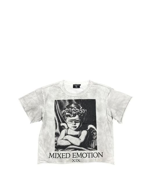Mixed Emotions White Xix Graphic-Print Oversized T-Shirt for men