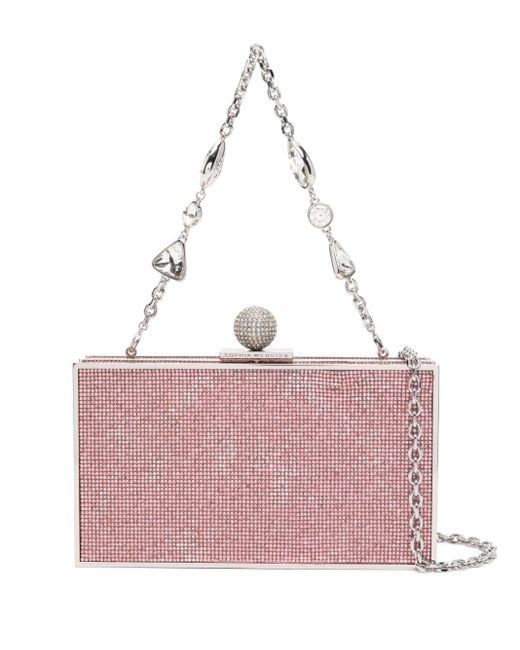 Sophia Webster Pink Clara Crystal-embellished Clutch Bag