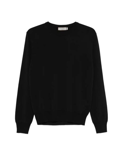 Canali Black Knitted Sweater for men