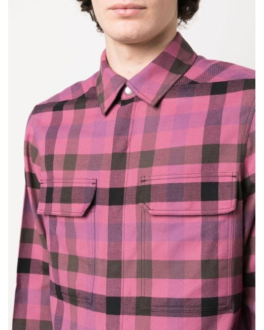 Mens pink plaid clearance shirt