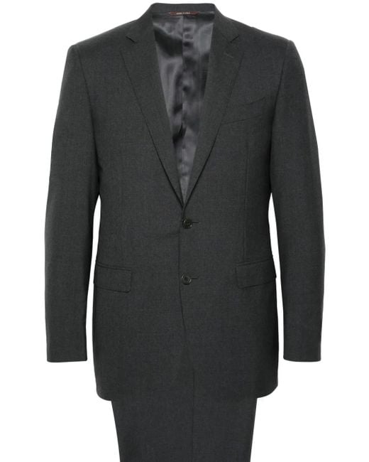 Canali Gray Single-Breasted Wool Suit for men