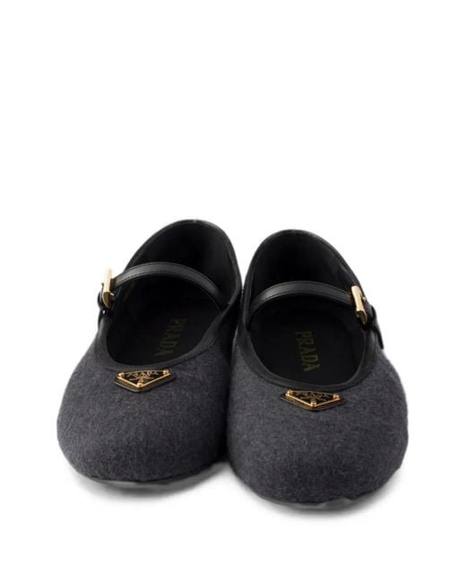 Prada White Fabric Ballerinas