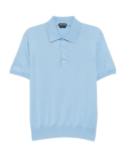 Tom Ford Blue Pure Cotton Polo for men