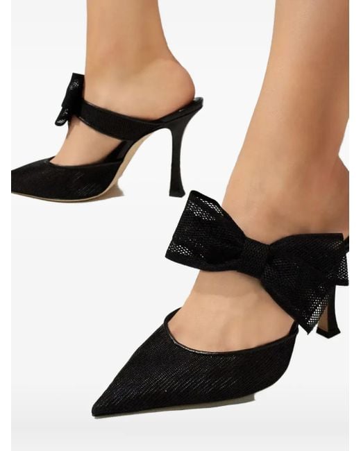 Jimmy Choo Black Brook Mules mit Schleifendetail 100mm