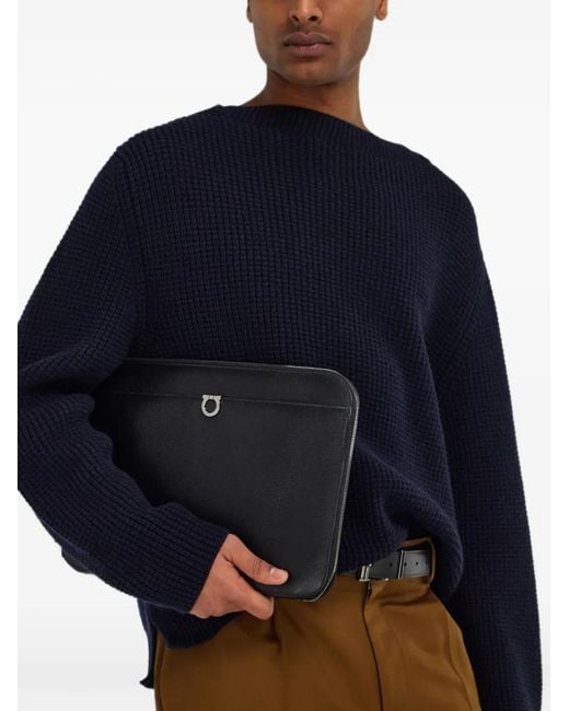 Ferragamo Black Porte-Documents Gancini for men