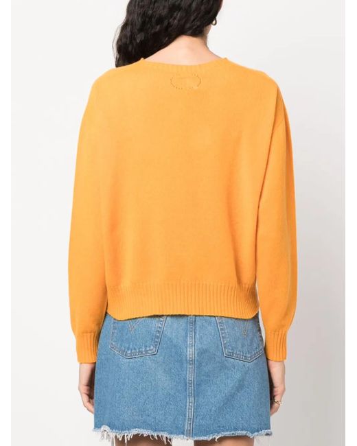 Twinset Orange Pull En Cachemire À Épaules Tombantes