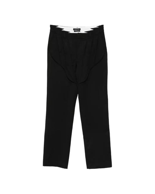 JUNTAE KIM Black Gathered Corset Slacks for men