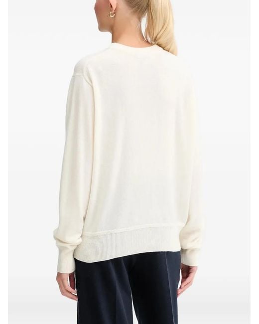 Bally White Logo-Patch Sweater