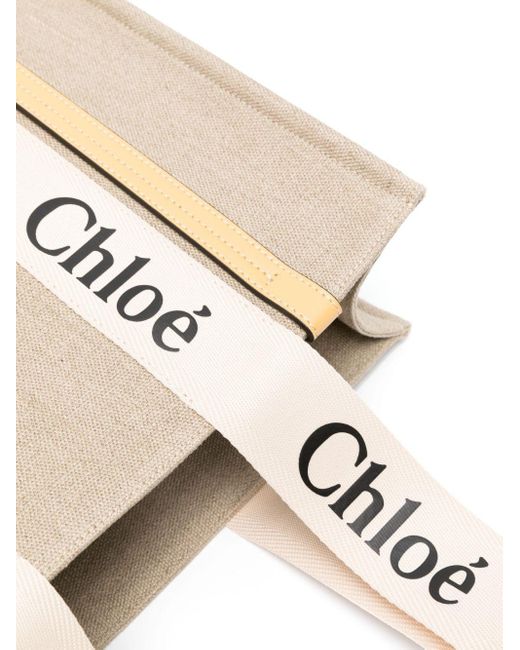 Chloé Natural 'woody' Medium Tote Bag