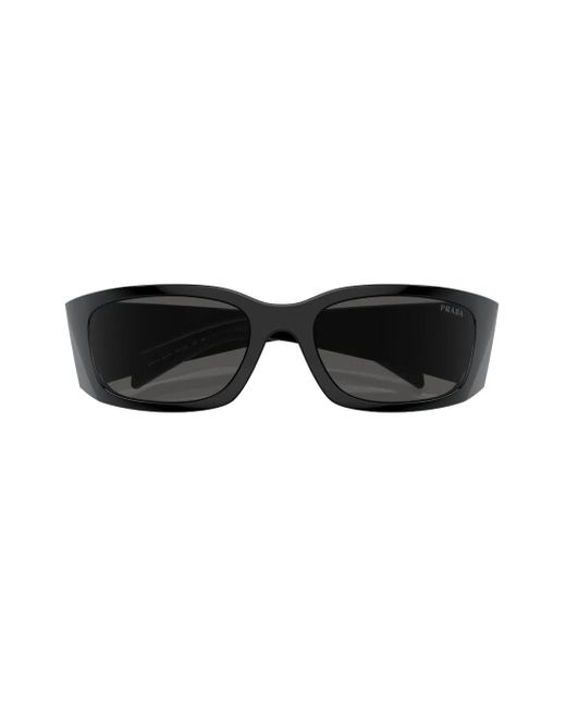 Prada Black Prada Pr A14S Rectangular Frame Sunglasses
