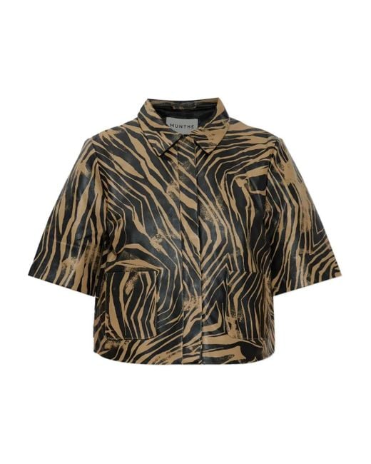 Munthe Blouse Met Zebraprint in het Gray