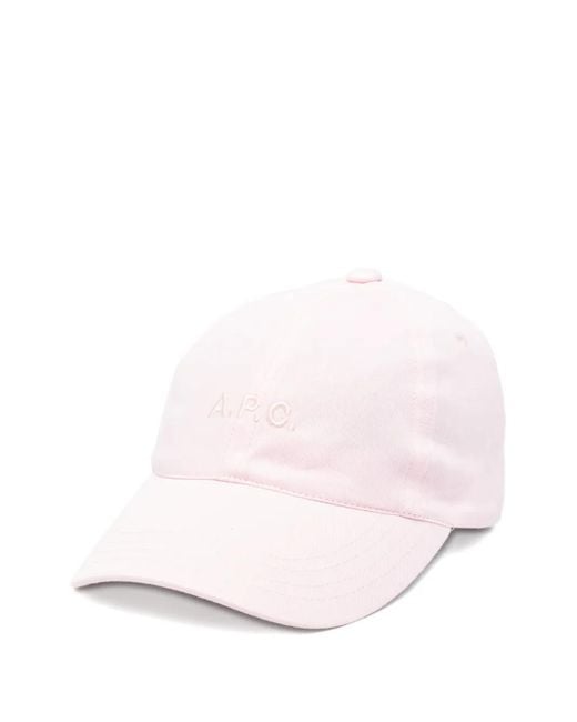 A.P.C. Pink Baseballkappe Mit Prägung