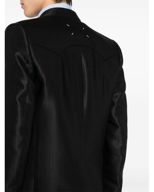 メンズ Maison Margiela ストライプ シングルジャケット Black