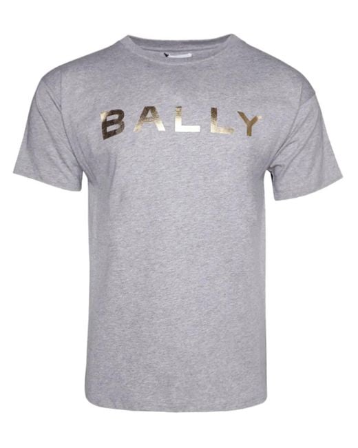 Bally Meliertes T-Shirt Mit Logo-Print in Gray für Herren