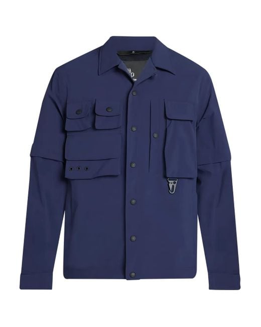 Moncler Blue Detachable-Sleeves Shirt Jacket for men