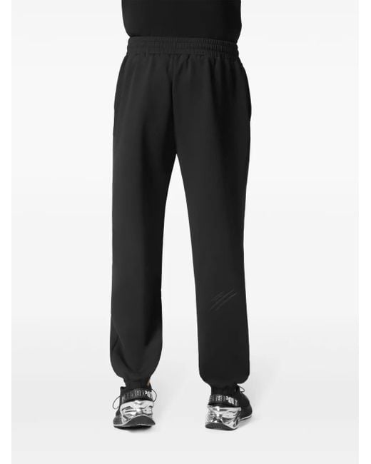 Philipp Plein Black Logo-Patch Track Pants for men