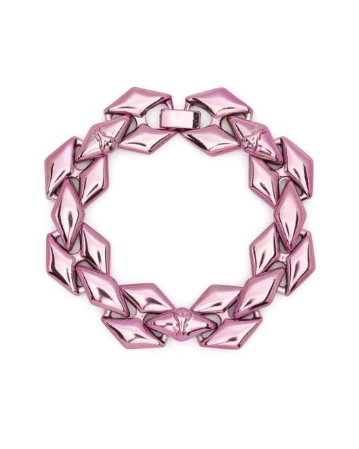 Patrizia Pepe Pink Micro Fly Geometric-link Bracelet