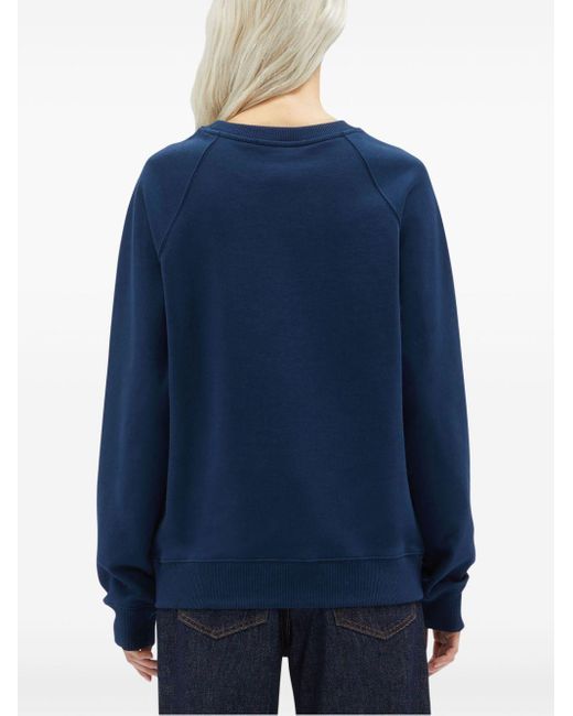 MSGM Blue Logo-Print Cotton Sweatshirt