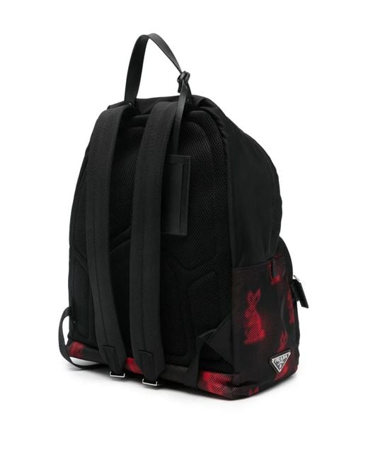 Prada Black Rabbit-Print Backpack for men