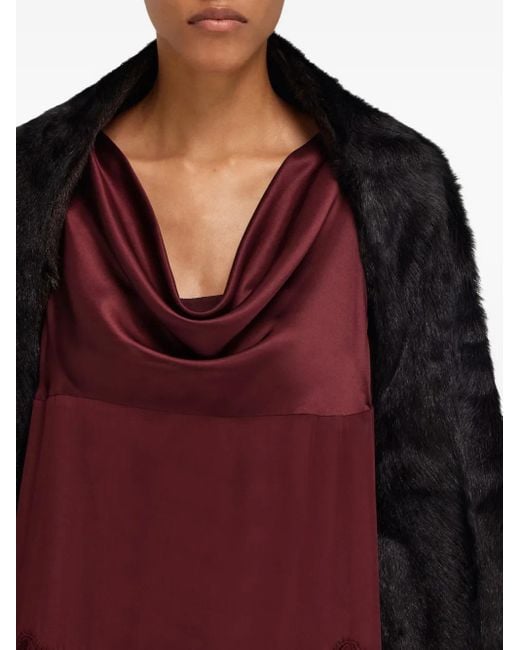 Ferragamo Black Shearling Coat