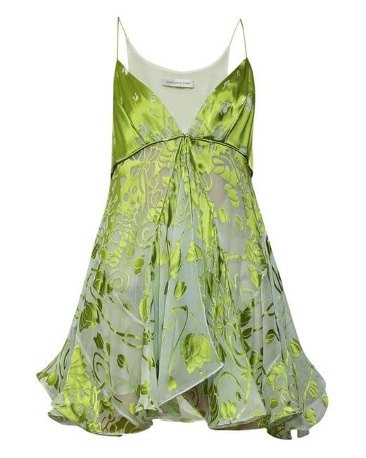Vestido corto con estampado floral Christopher Esber de color Green