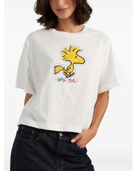 Chinti & Parker White Woodstock Embroidered T-Shirt