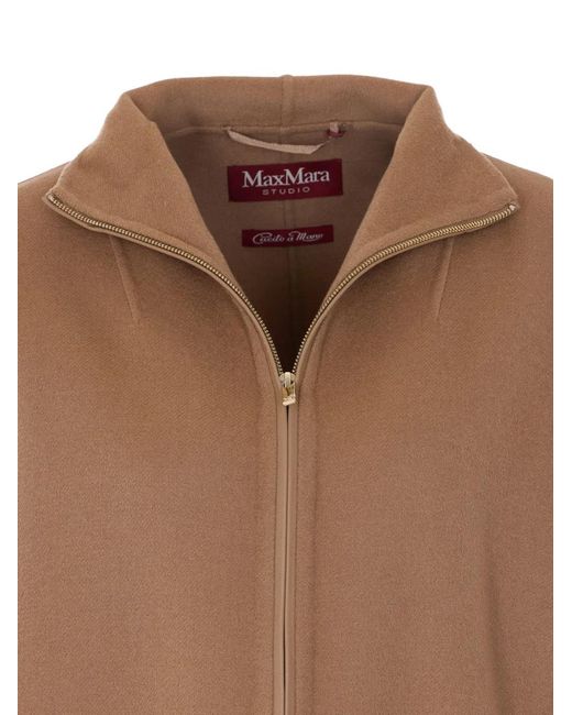 Max Mara Brown Mstpino High-Neck Jacket