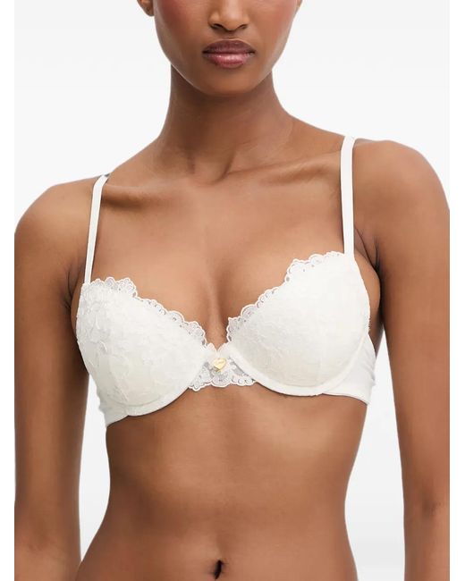 Twinset White Lace-Trim Underwired Bra