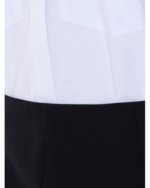 Dondup White Layered Shirt Dress