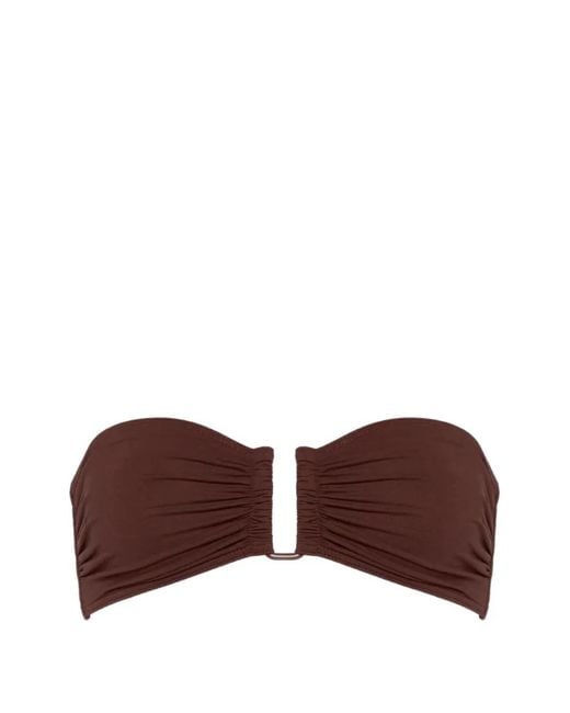 Eres Brown Show Bandeau Bikini Top