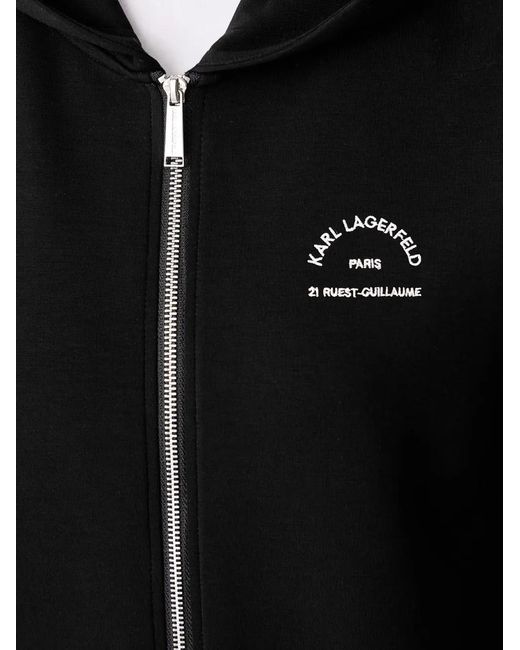 Karl Lagerfeld Black Rue St-Guillaume Zip-Up Hoodie