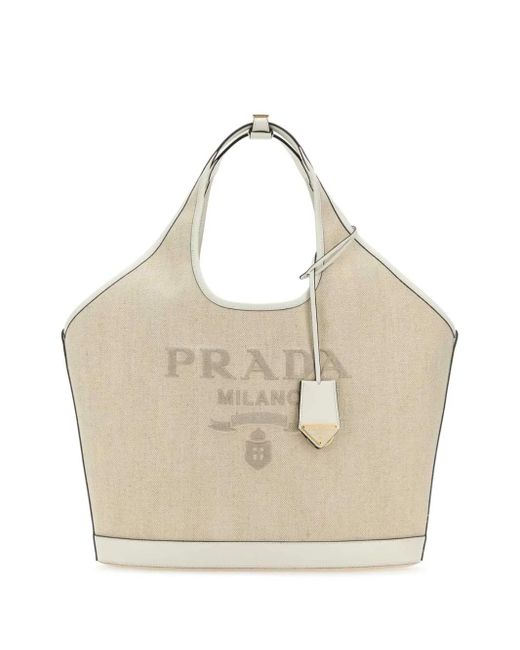 Prada Natural Canvas Tote Bag