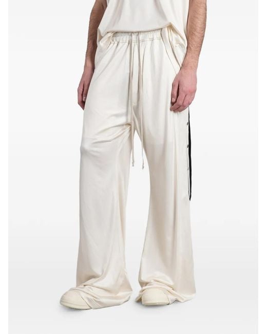 Rick Owens White Press-Stud Drawstring Trousers for men