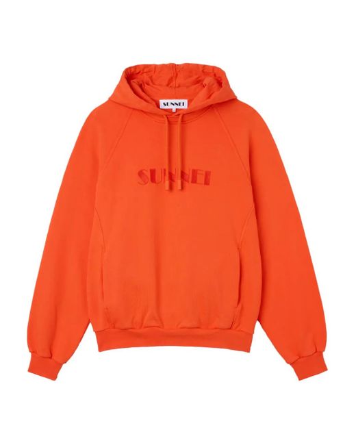 Sunnei Logo-text Hoodie Orange