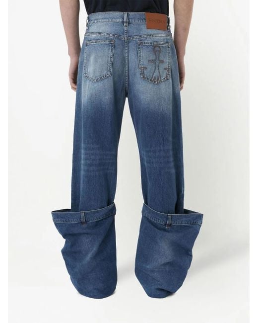 J.W. Anderson Blue Distressed Bucket Jeans