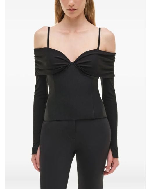 Jonathan Simkhai Off-Shoulder Top in het Black