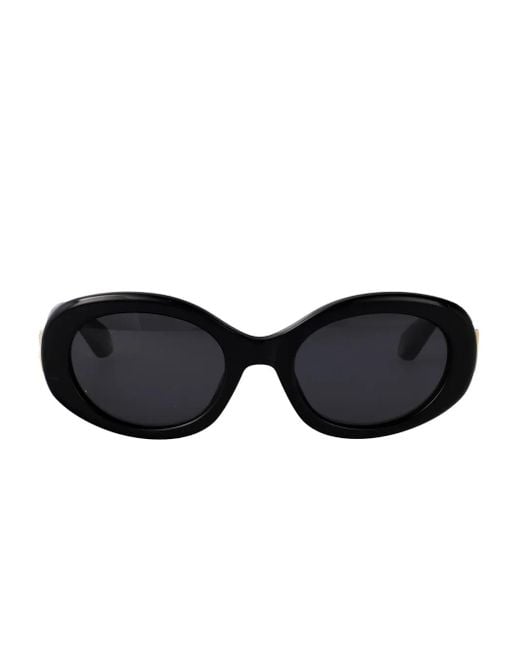 Gafas de sol con montura oval y logo Roberto Cavalli de color Black