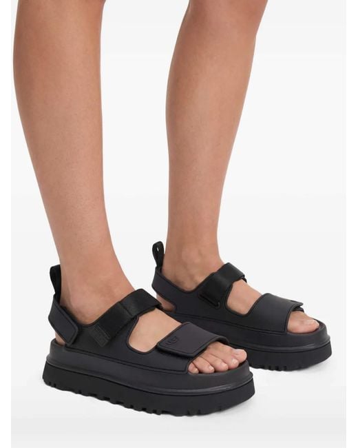 Ugg Black Platform Sandals 'Goldenglow'
