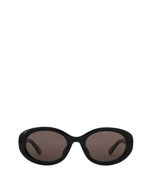Chloé Black Marcie Oval-Frame Sunglasses