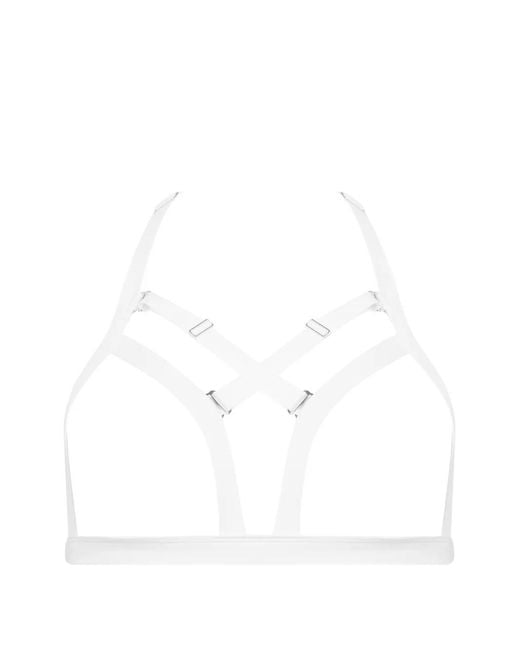 Maison Close White Fatale Open Triangle Bikini Top