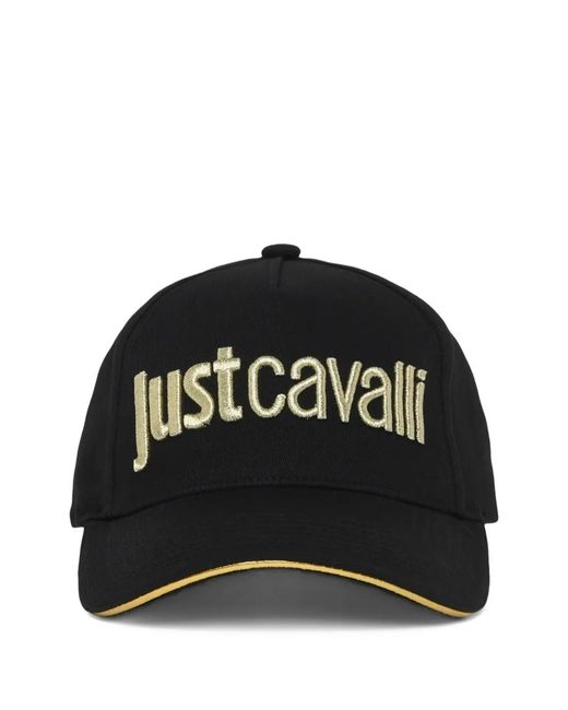 Just Cavalli Black Embroidered Baseball Cap