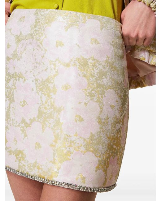 Twinset Natural Jacquard Mini Skirt