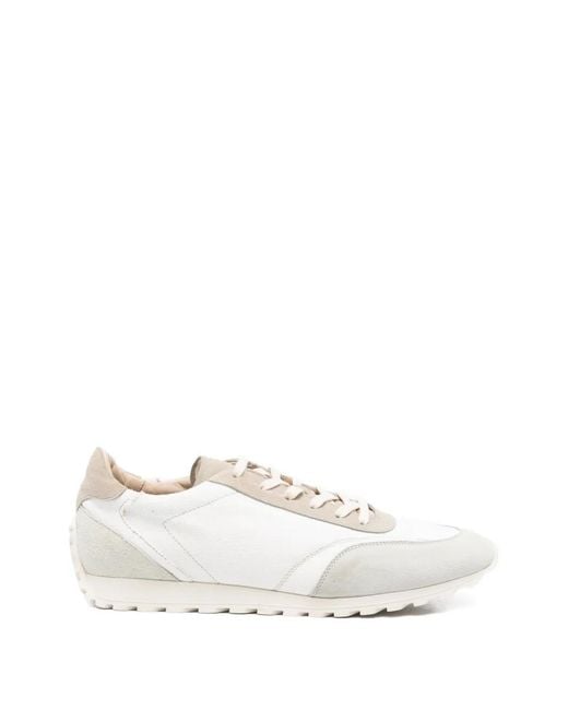 Eleventy White Panelled Sneakers for men