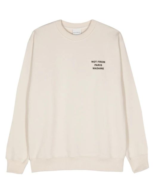 Drole de Monsieur White Top Le Sweatshirt Slogan for men
